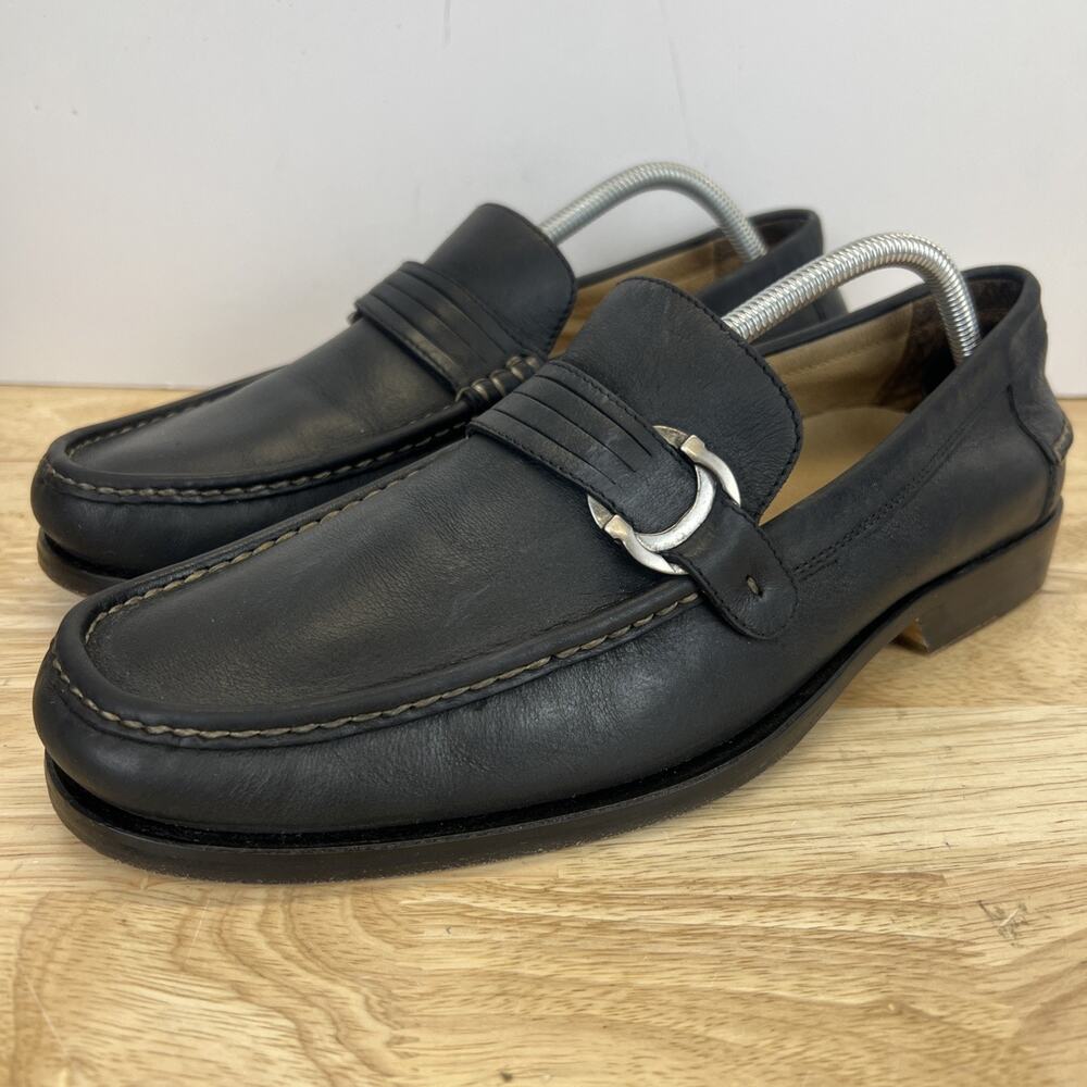 Johnston & Murphy Black Moc Loafer Pinch Toe Loafer Shoes 020-7213 Men's 10.5 M